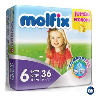 Molfix Baby Diaper (Belt System) 6 Jumbo Extra Large (15+ kg)