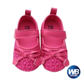 Zarossa Deep Pink PU Leather Shoe For Baby