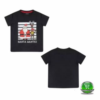 Boys Black Cotton Tshirt