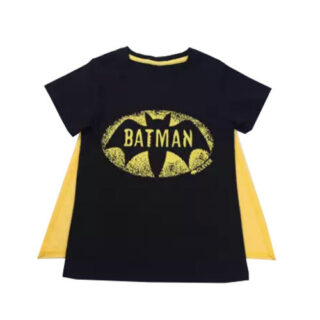 Kids Summer Black Bat Man Short Sleeve Dress