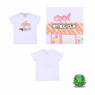 Boys White Cotton Tshirt