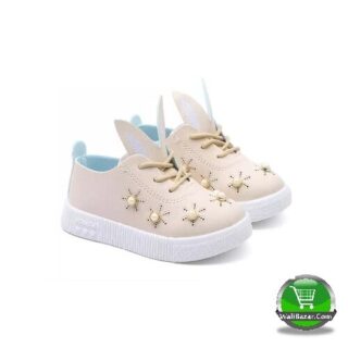 Baby Pearl Ears Sneaker Girl Soft Anti-slip Bunny Cartoon Shoes