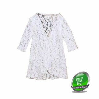 Baby Girl Long Sleeve Flowers White Lace Anti-Shine Scart