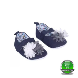 Baby Girl Navy Blue Fabric Shoe