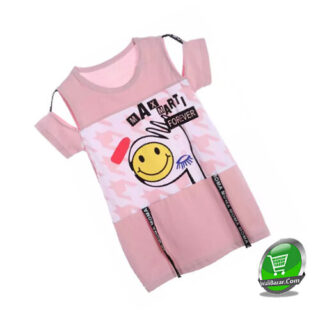 Kids Girls Short Sleeve Pink Tshirt Tops