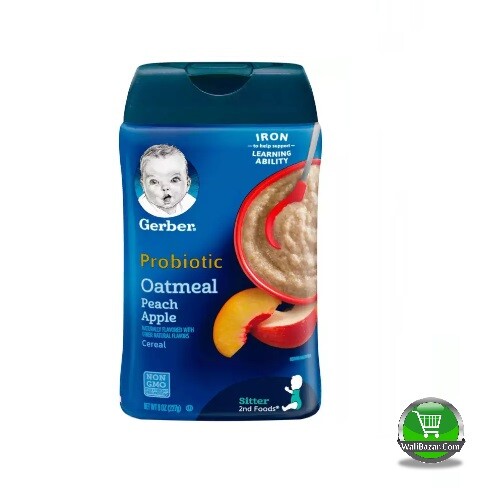 Garber Probiotic Oatmeal Peach Apple cereal For sitter Baby