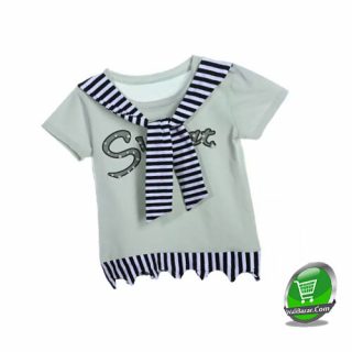 Kids Girls Children Short Sleeve Soft Green Tshirt Tops