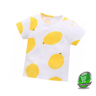 Boys Girls Baby Short Sleeve Yellow Tshirt Casual Tops