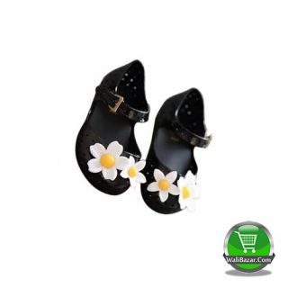 Baby Girls Black and White Rubber Sandal