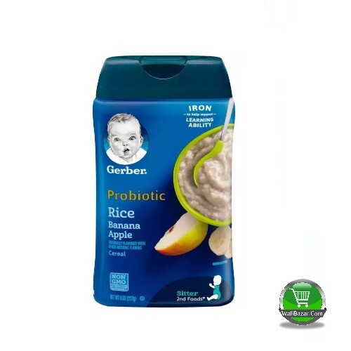 Garber Probiotic Rice Banana Apple cereal For sitteer Baby