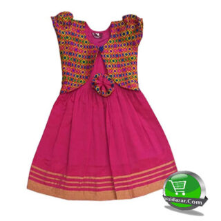 Girls Silk Cotton Frock with Shrugs